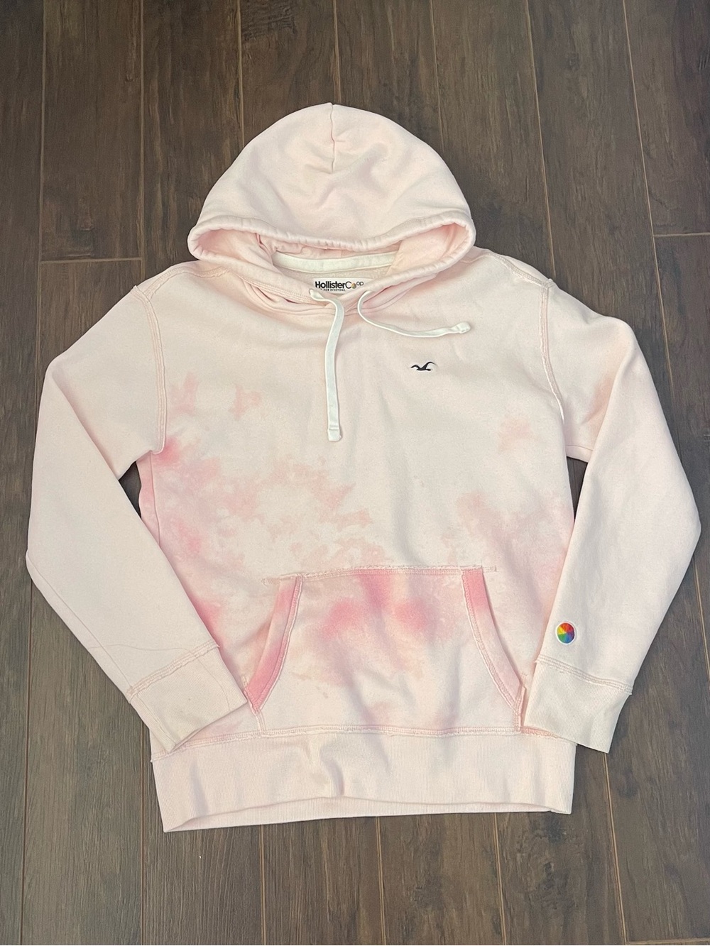 Hollister Light Pink Tie-Dye Pullover Hoodie